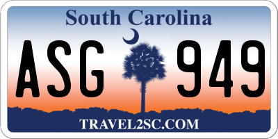 SC license plate ASG949