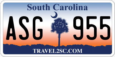 SC license plate ASG955