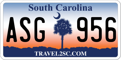 SC license plate ASG956