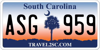 SC license plate ASG959