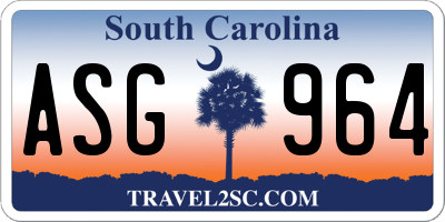 SC license plate ASG964