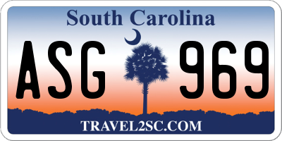SC license plate ASG969