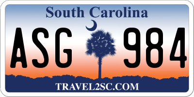 SC license plate ASG984