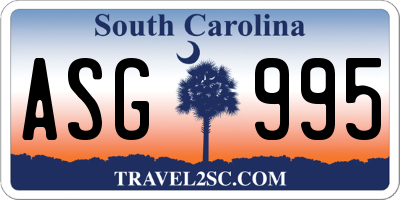 SC license plate ASG995