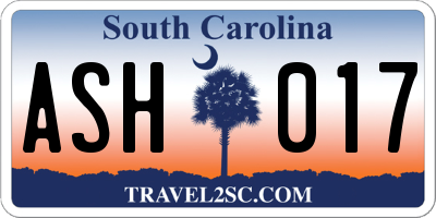 SC license plate ASH017