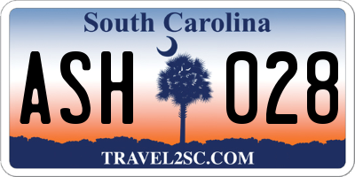 SC license plate ASH028