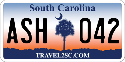 SC license plate ASH042