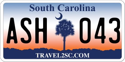 SC license plate ASH043