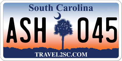 SC license plate ASH045