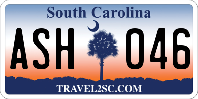 SC license plate ASH046
