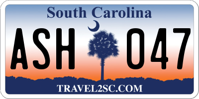 SC license plate ASH047