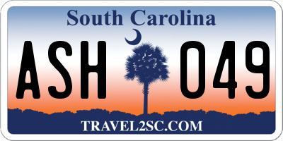 SC license plate ASH049