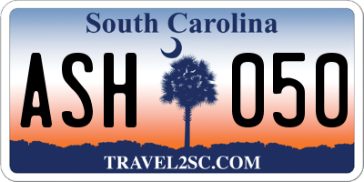 SC license plate ASH050