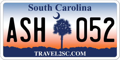 SC license plate ASH052