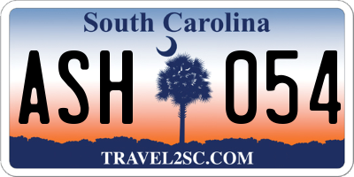 SC license plate ASH054