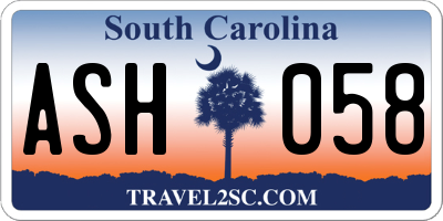 SC license plate ASH058