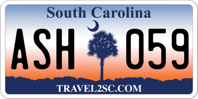 SC license plate ASH059
