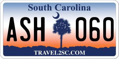 SC license plate ASH060