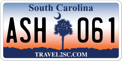 SC license plate ASH061