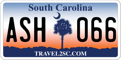SC license plate ASH066