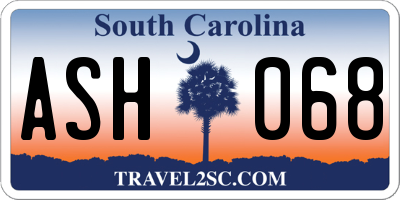 SC license plate ASH068