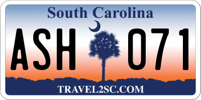 SC license plate ASH071