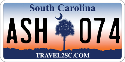 SC license plate ASH074