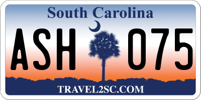 SC license plate ASH075