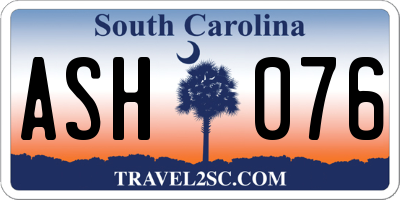 SC license plate ASH076