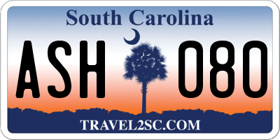 SC license plate ASH080
