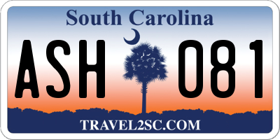 SC license plate ASH081