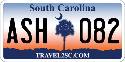 SC license plate ASH082