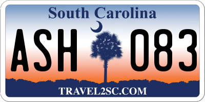 SC license plate ASH083