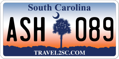 SC license plate ASH089