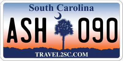 SC license plate ASH090