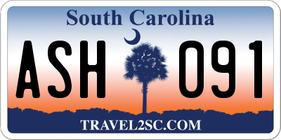 SC license plate ASH091