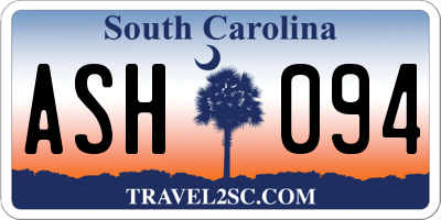 SC license plate ASH094