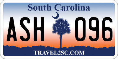 SC license plate ASH096