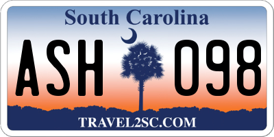 SC license plate ASH098