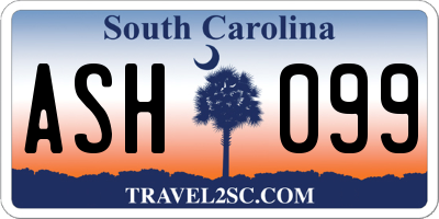 SC license plate ASH099