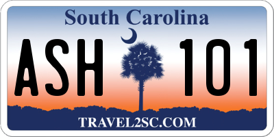 SC license plate ASH101