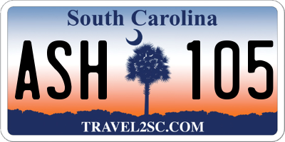 SC license plate ASH105