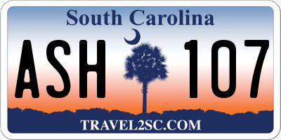 SC license plate ASH107
