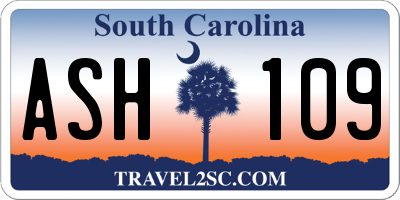 SC license plate ASH109