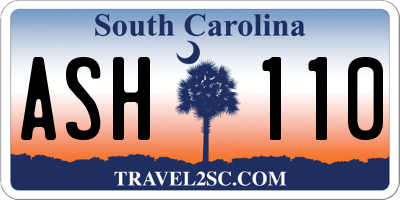 SC license plate ASH110