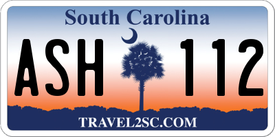 SC license plate ASH112