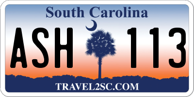 SC license plate ASH113