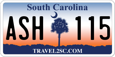 SC license plate ASH115