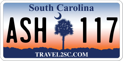 SC license plate ASH117
