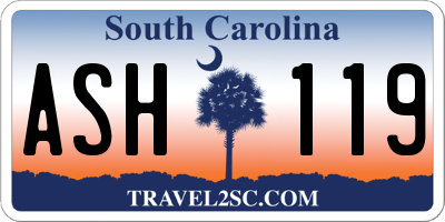 SC license plate ASH119